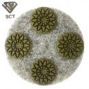 Almohadilla de pulido de suelo flexible husqvarna de 9 pulgadas con 4 bloques de diamante de resina rosa