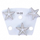 Star Diamond Segs Trapezoid Plate W/ 9mm Non-threaded Holes